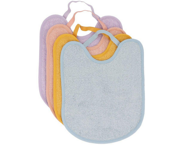 Pack 4 Baberos Rizo Blue/Mustard/Rosa/Malva