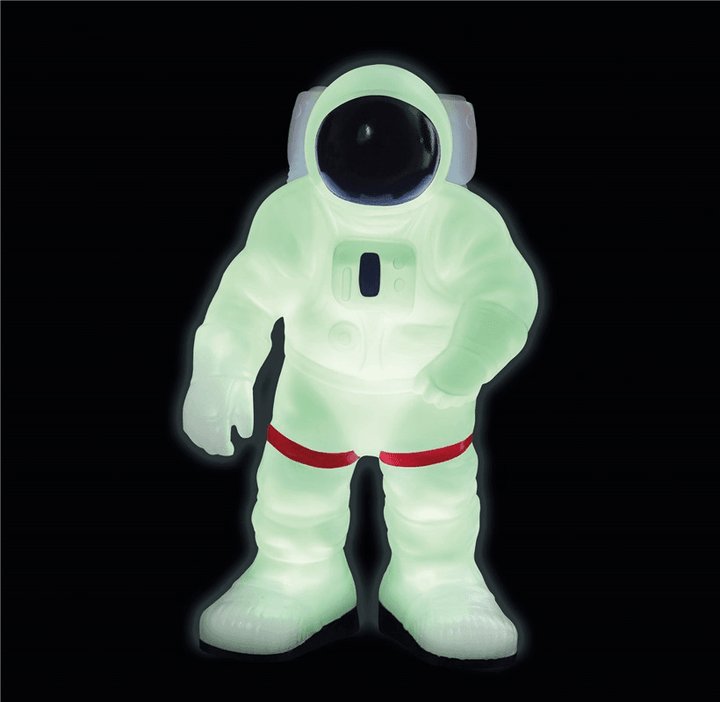 Astronauta lámpara y fluorescente