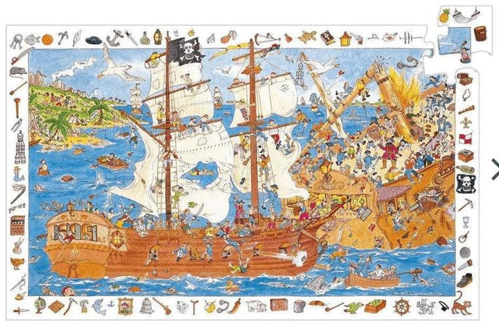 Puzzle Observación Los Piratas 100 pzas Djeco