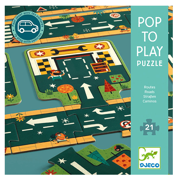 Puzzle Pop to play Carreteras 21pcs Djeco