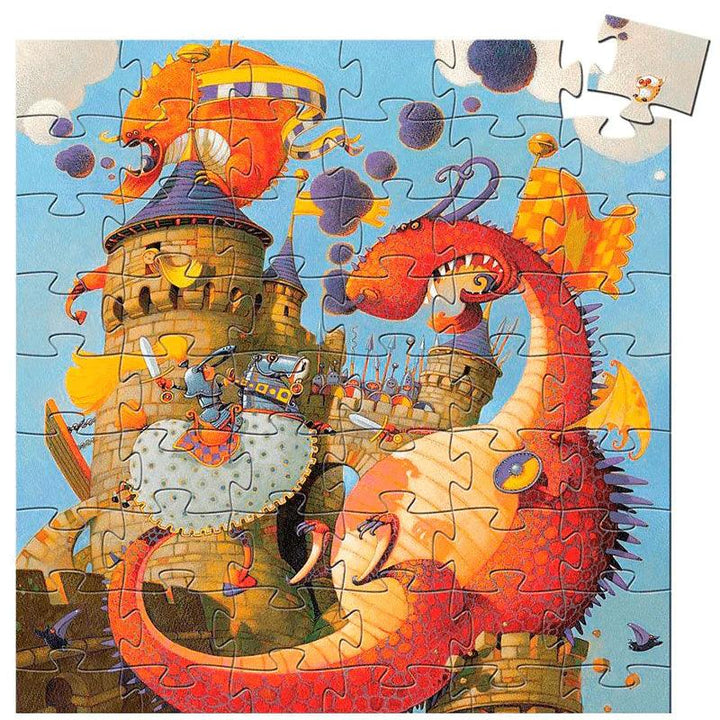 Puzzle Silueta Vaillant y el dragón 54 pzas Djeco